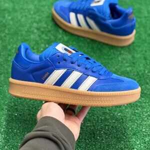adidas Samba Blue and White Athletic Shoes